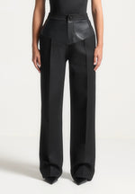 blanche-leather-panel-tailored-trousers-black