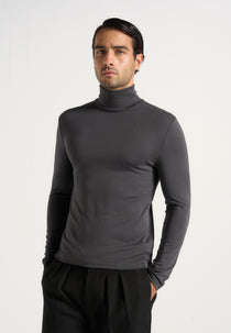 TS006 - Long Sleeve Turtleneck Top - Grey