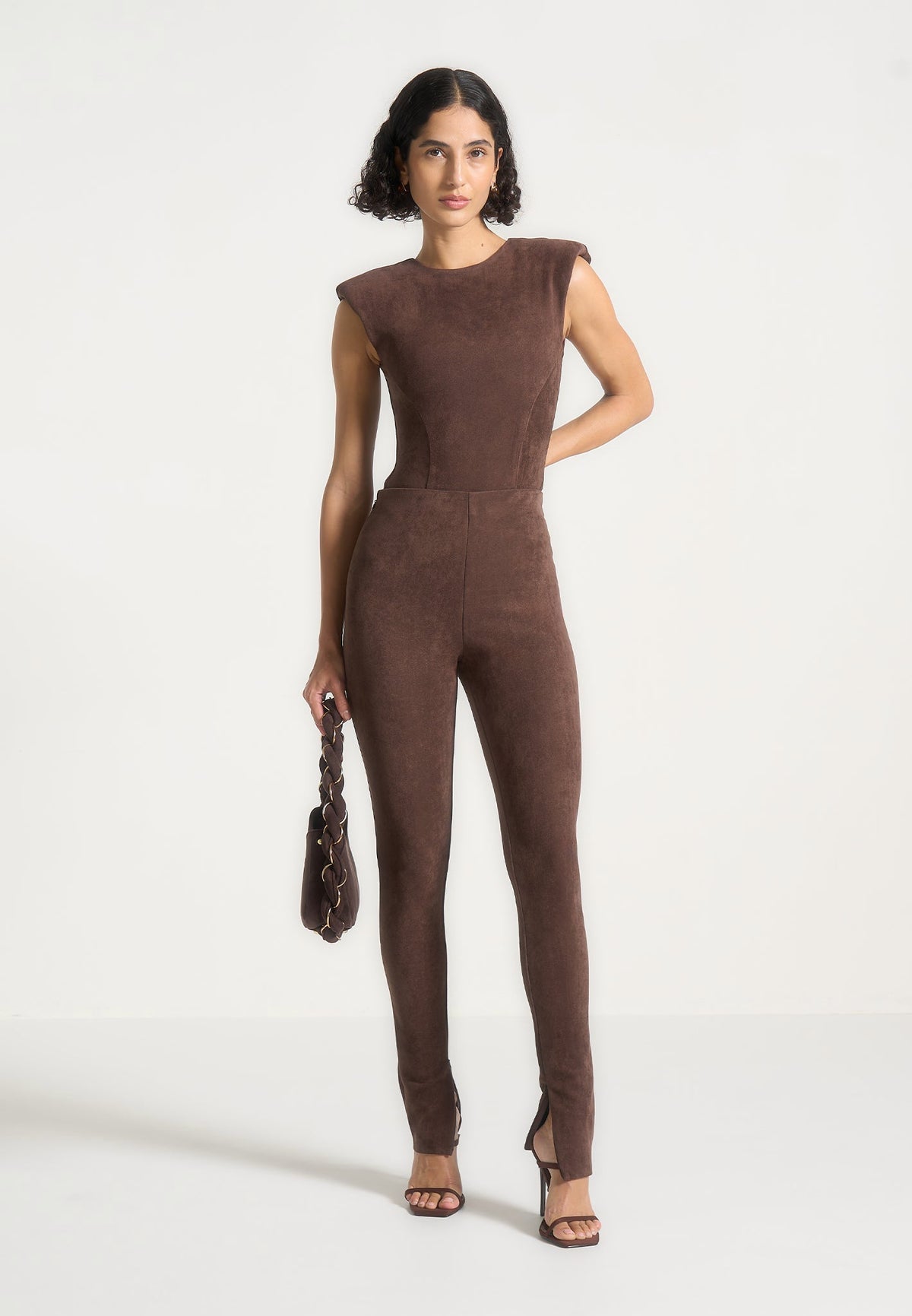 Azelie - Suede Leggings - Brown