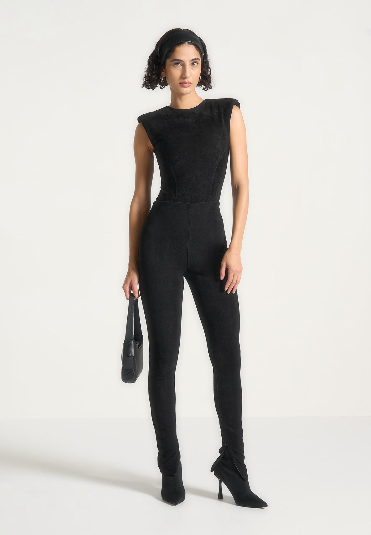 Azelie - Suede Leggings - Black