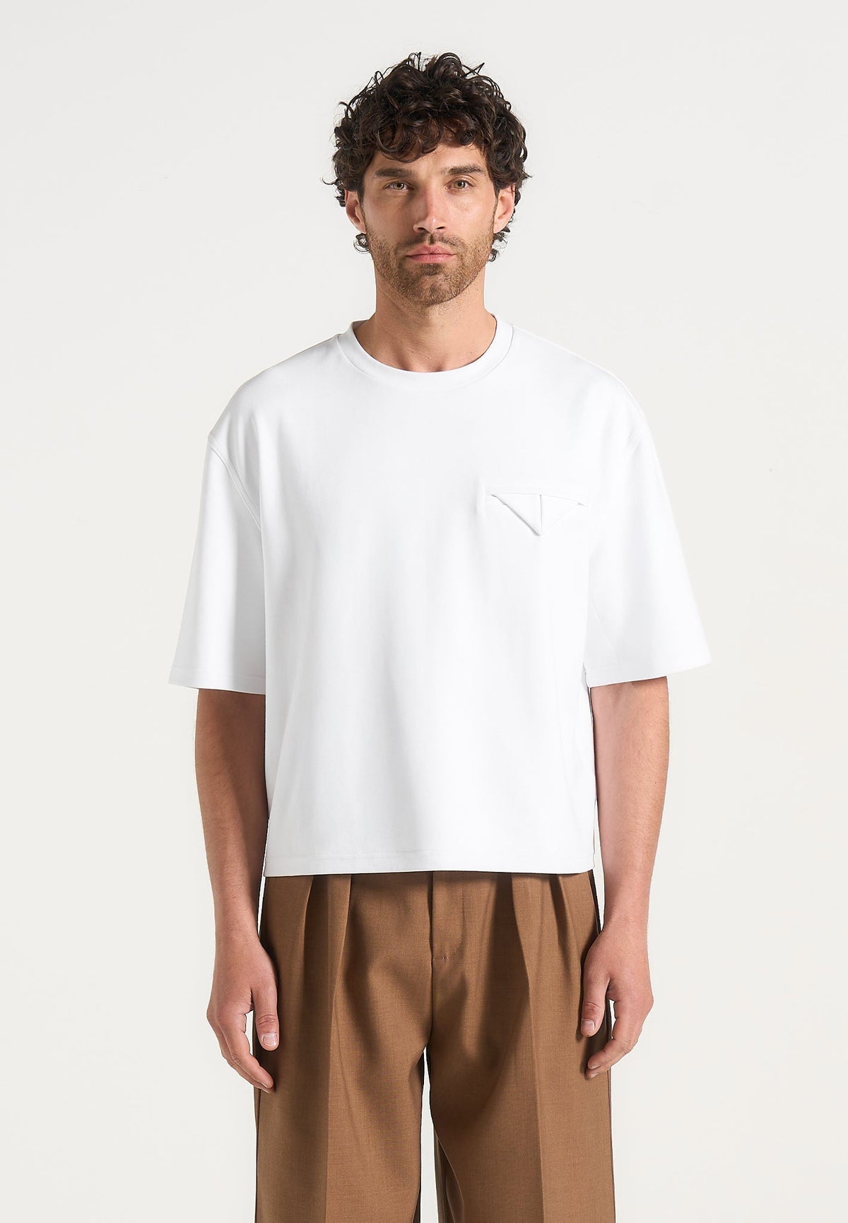 Leon - Boxy Cropped T-Shirt - White