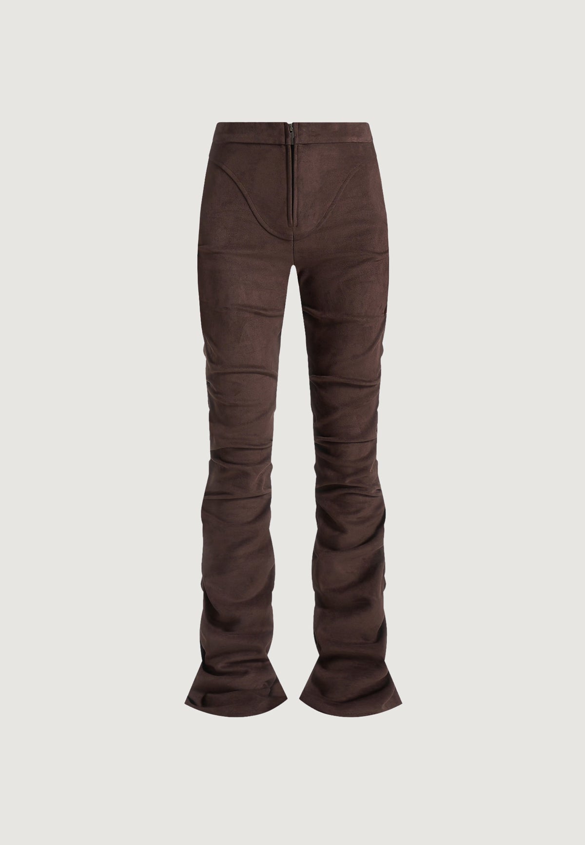 caroline-tacked-suede-fit-and-flare-trousers-brown