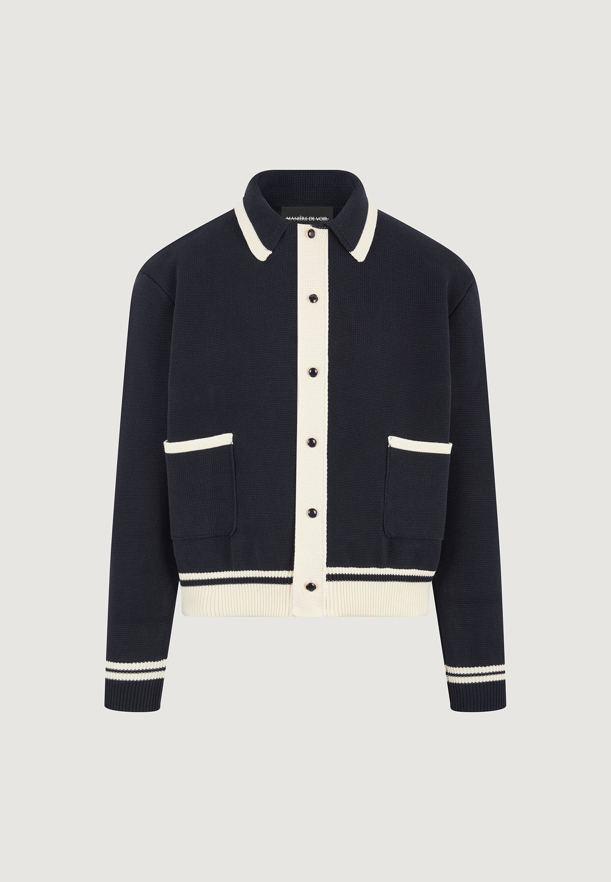 Julien - Classic Combed Cotton Knit Cardigan - Navy
