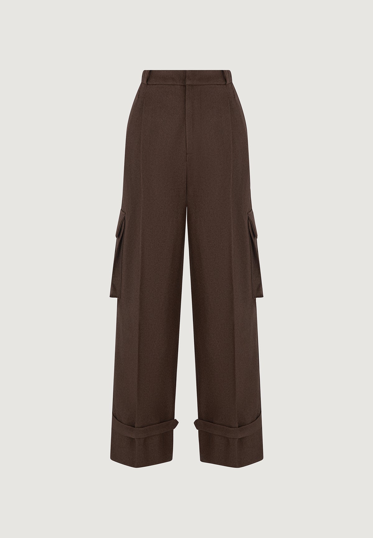 danielle-tailored-pleated-cargo-trousers-brown
