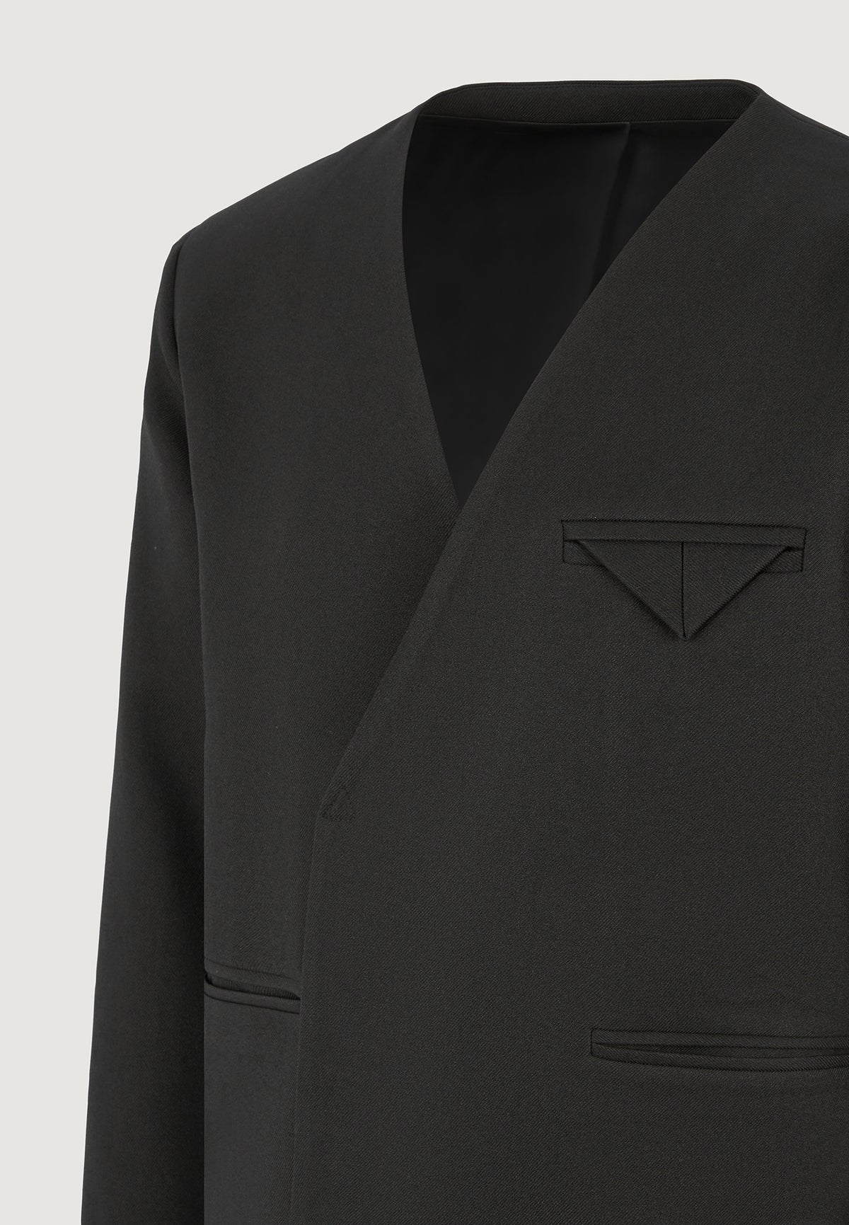 colin-collarless-double-breasted-minimal-blazer-black