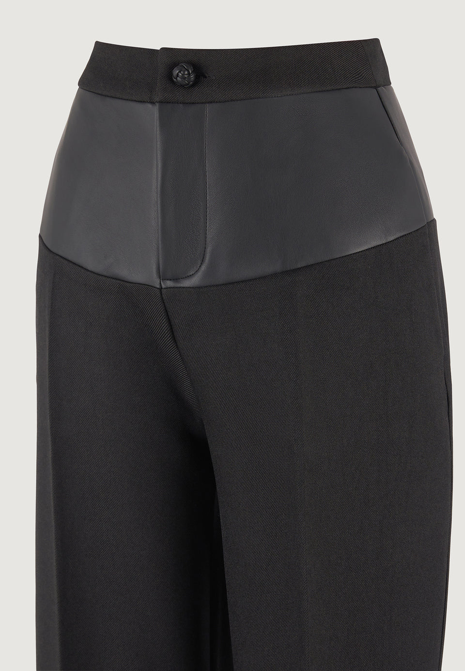 blanche-leather-panel-tailored-trousers-black