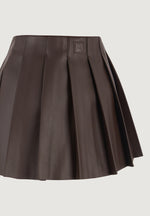 juliette-leather-pleated-skort-brown