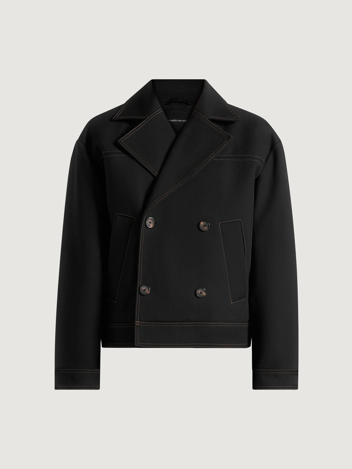 mika-unisex-tailored-double-breasted-jacket-with-contrast-stitch-black