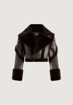 Kena - Vintage Leather & Plush 2-in-1 Gilet Jacket - Brown