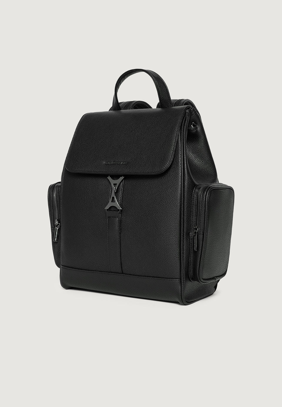 maloe-pebbled-leather-eiffel-clasp-backpack-black