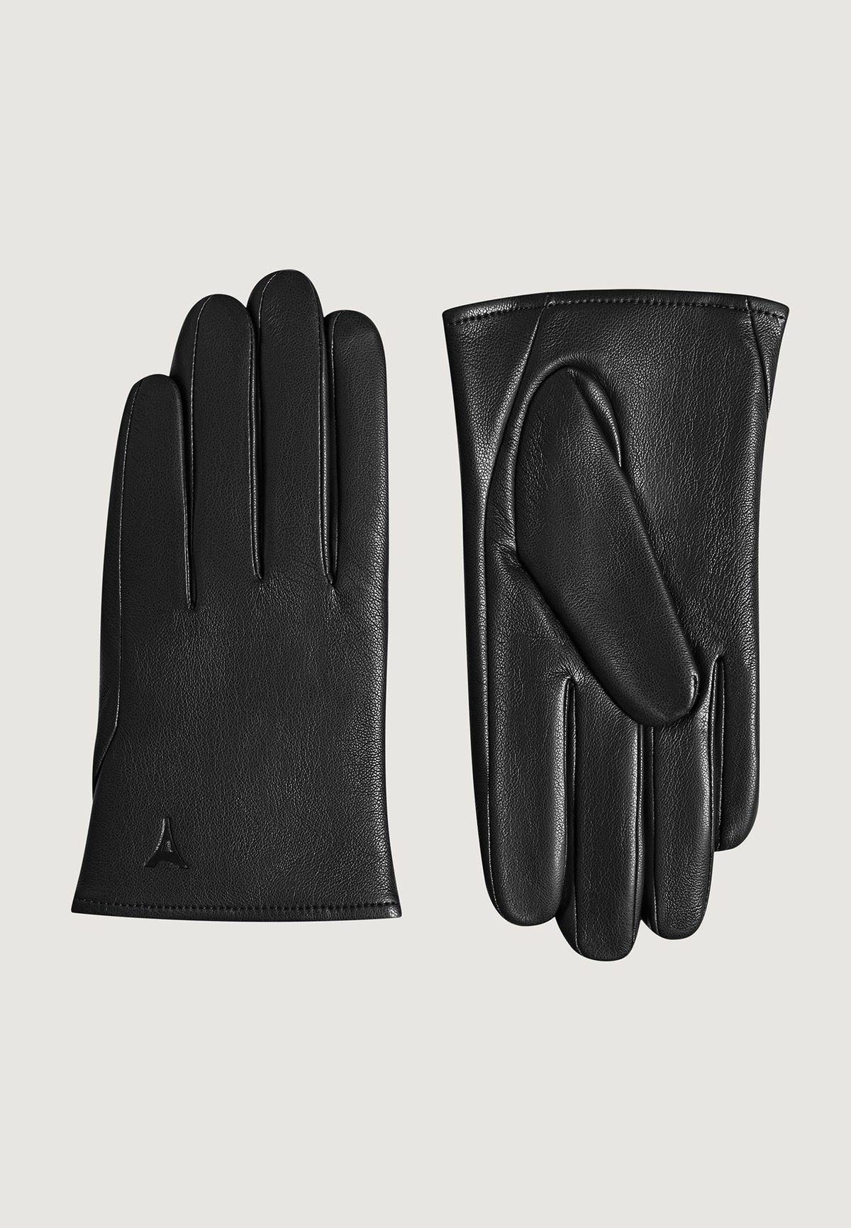 Azel - Leather Short Gloves - Black