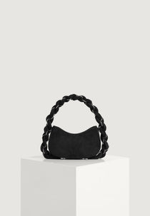 Somme - Braided Chain Suede Shoulder Bag - Black