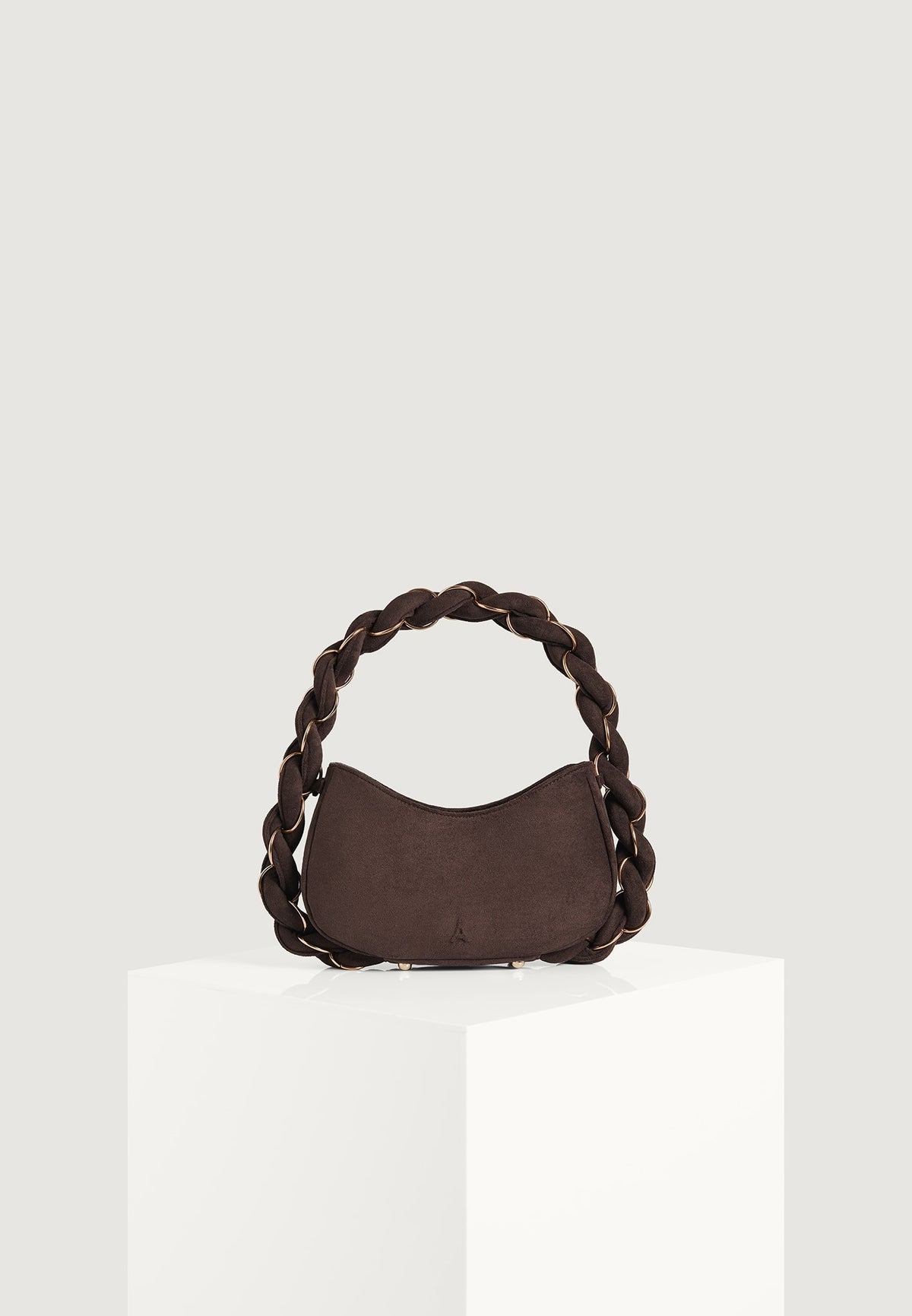 Somme - Braided Chain Suede Shoulder Bag - Brown