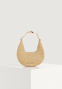 Sadie - Raffia Crescent Bag - Natural