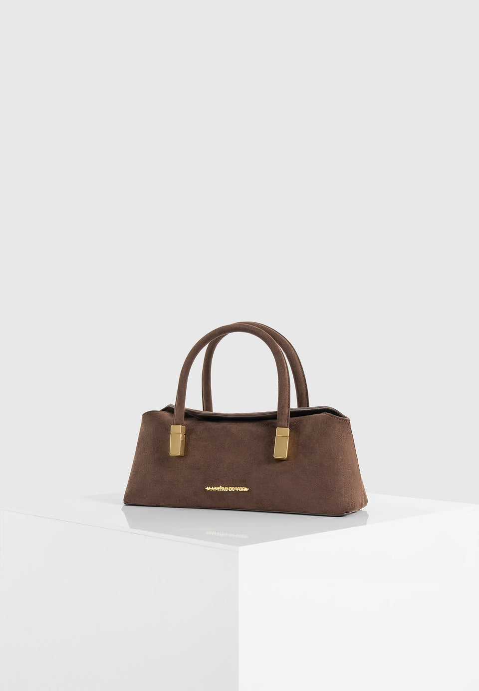 Annelise - Suede Baguette Bag - Brown