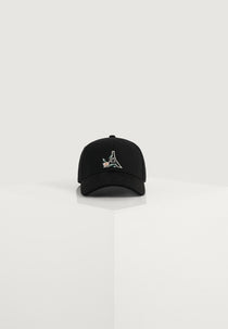Tuileries - Floral Eiffel Suede Contrast Cap - Black