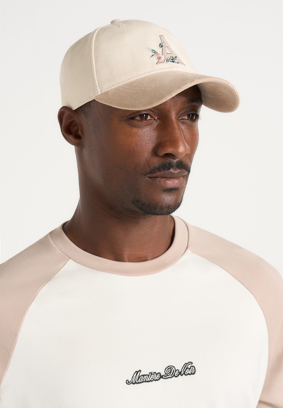 Tuileries - Floral Eiffel Suede Contrast Cap - Beige