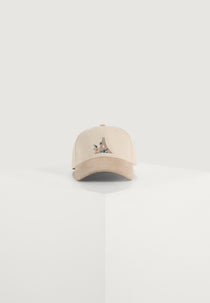 Tuileries - Floral Eiffel Suede Contrast Cap - Beige