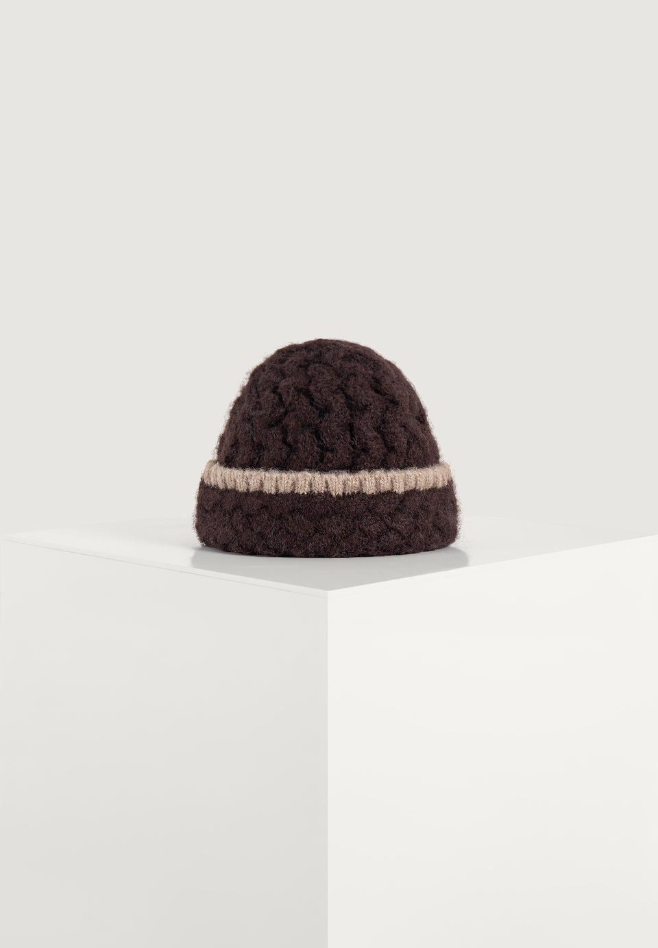 Otis - Waffle Knit Beanie - Brown