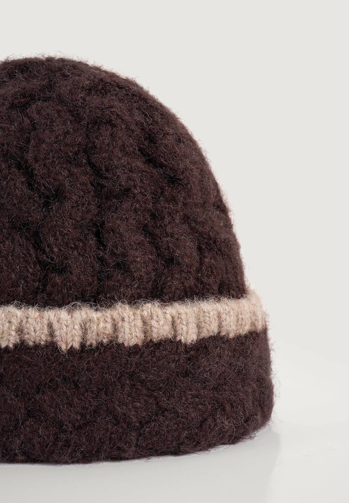 Otis - Waffle Knit Beanie - Brown