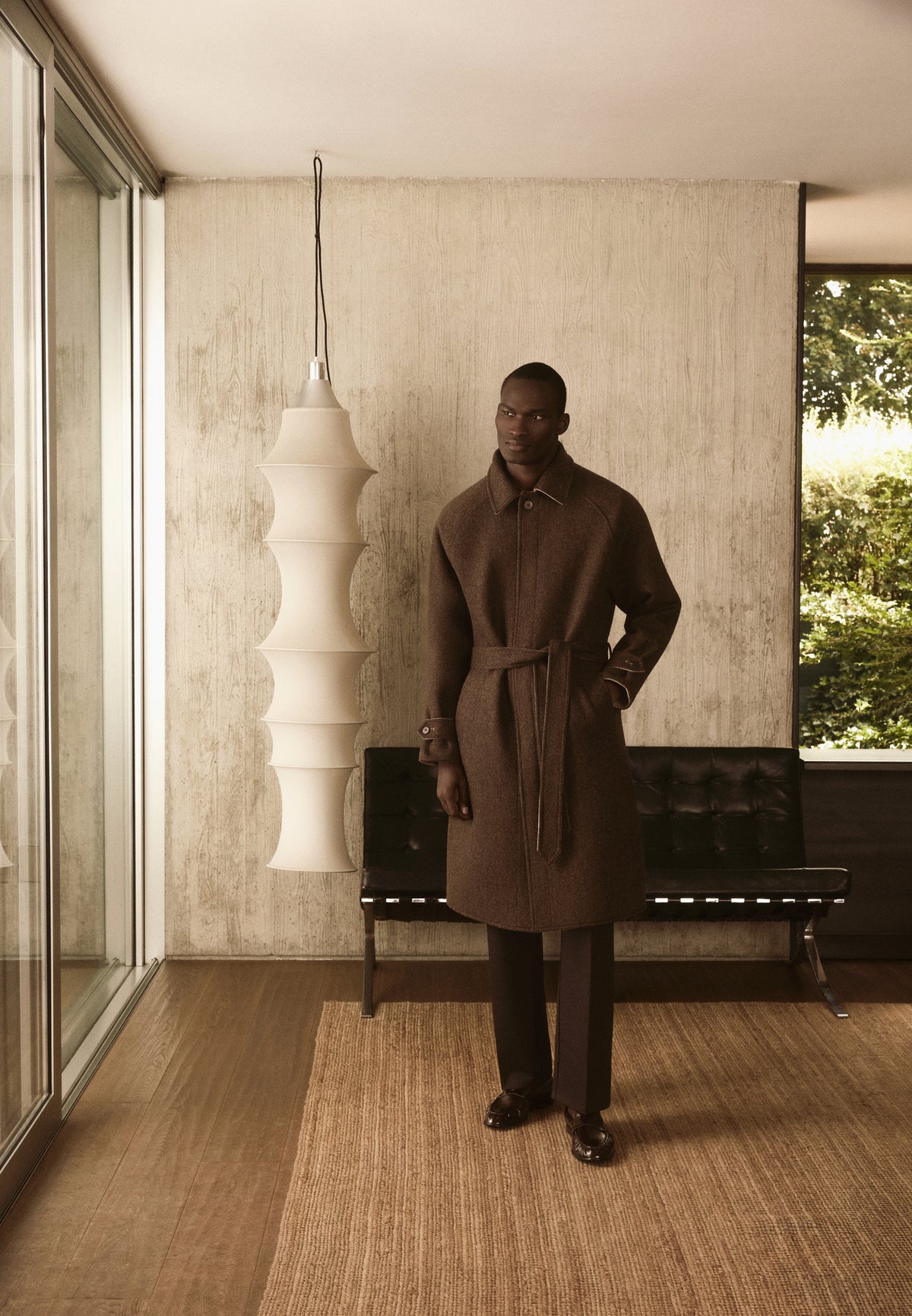 Alfie - Reversible Belted Wool-Blend Car Coat - Brown / Taupe