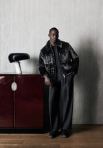 David - Plush Cable Embossed Jacket - Black