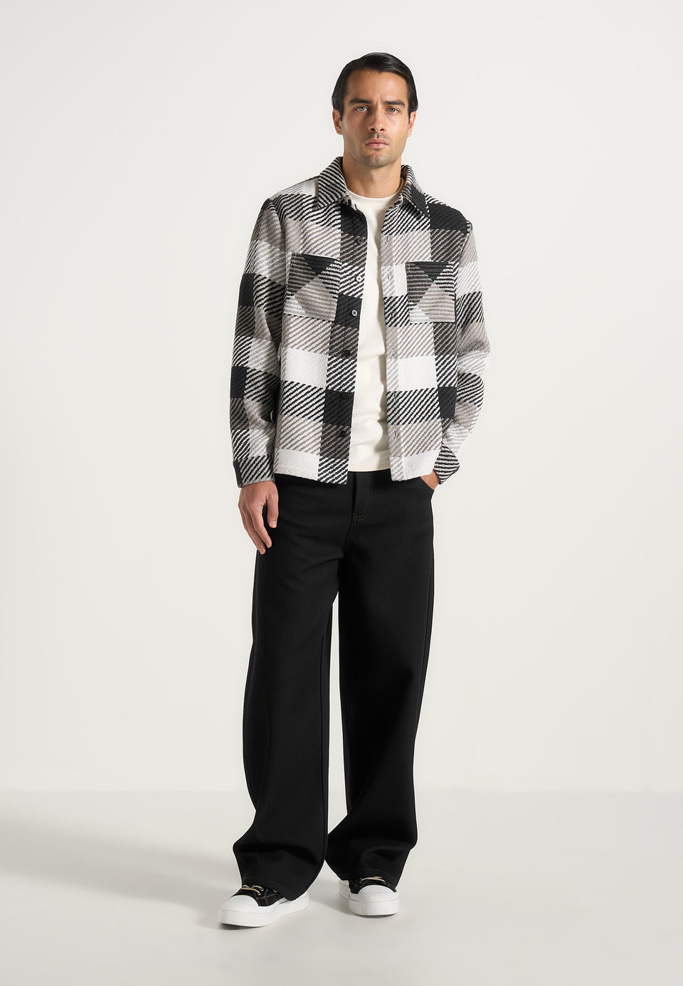 rune-unisex-check-overshirt-black