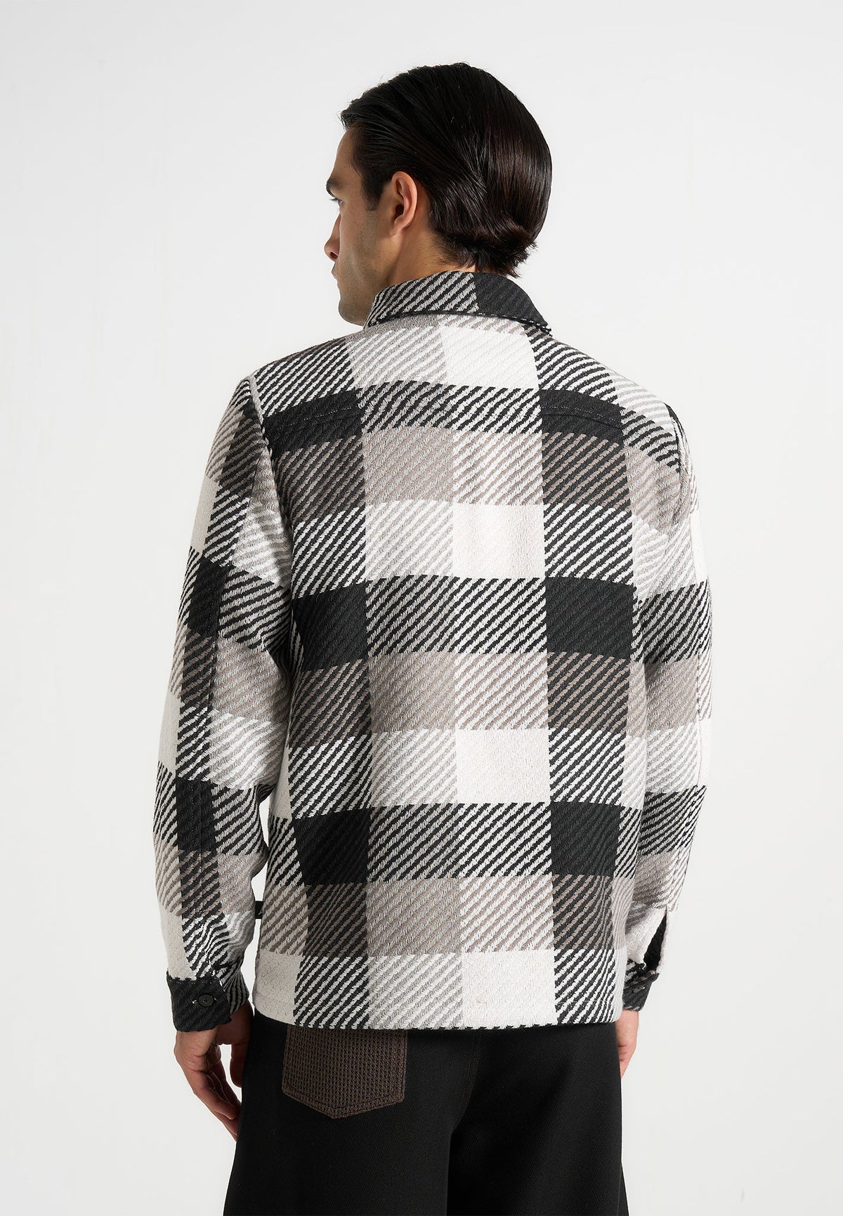 rune-unisex-check-overshirt-black