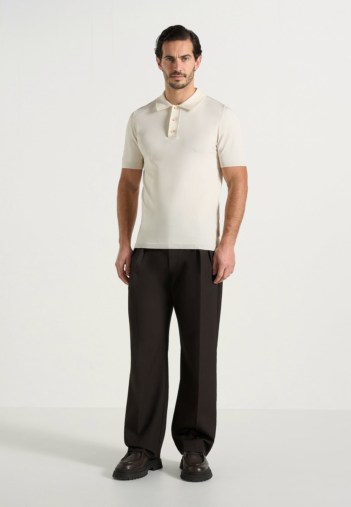 Pierre - Twin Pleat Dress Pants - Dark Brown