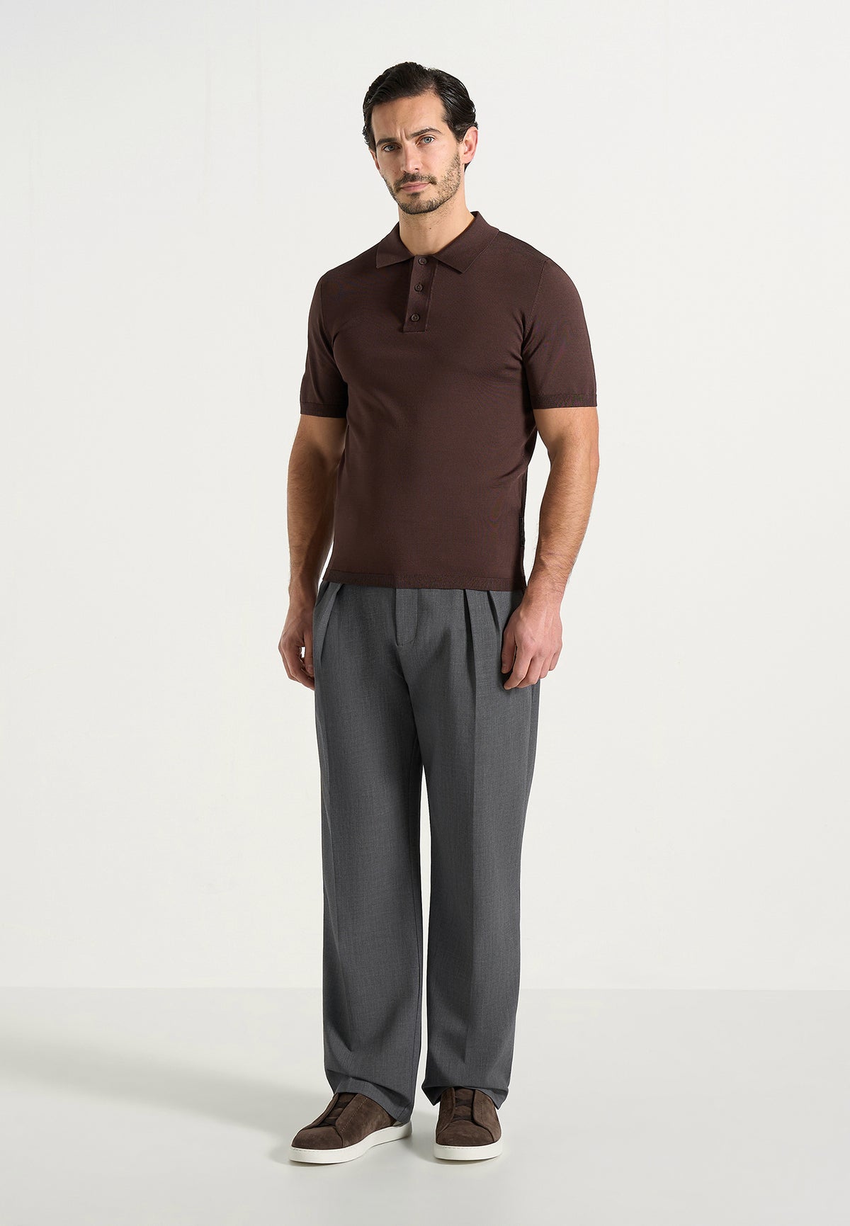 Pierre - Twin Pleat Tailored Wool-Blend Pants - Grey