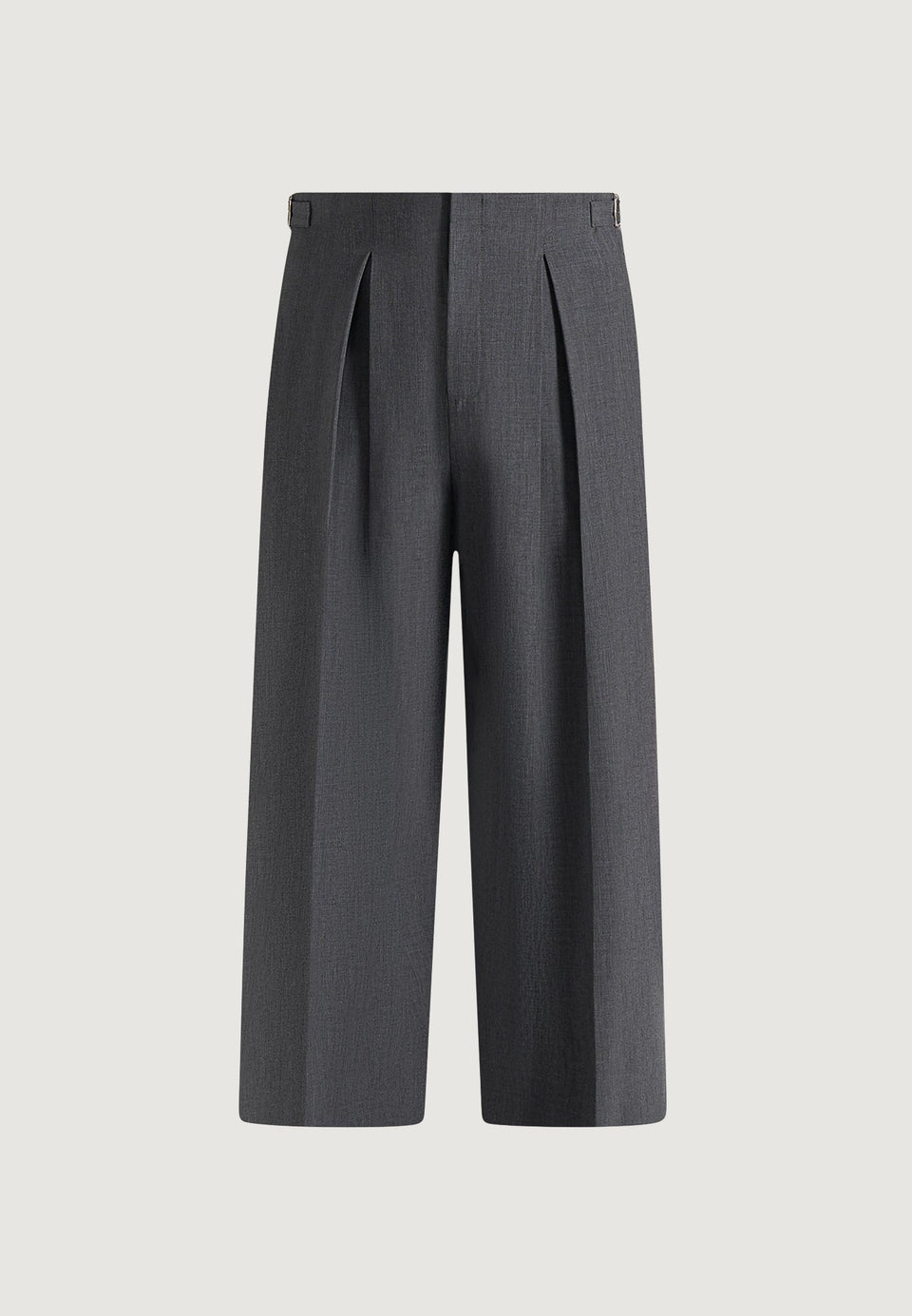 Lior - Box Pleat Wide Leg Wool-Blend Pants - Grey