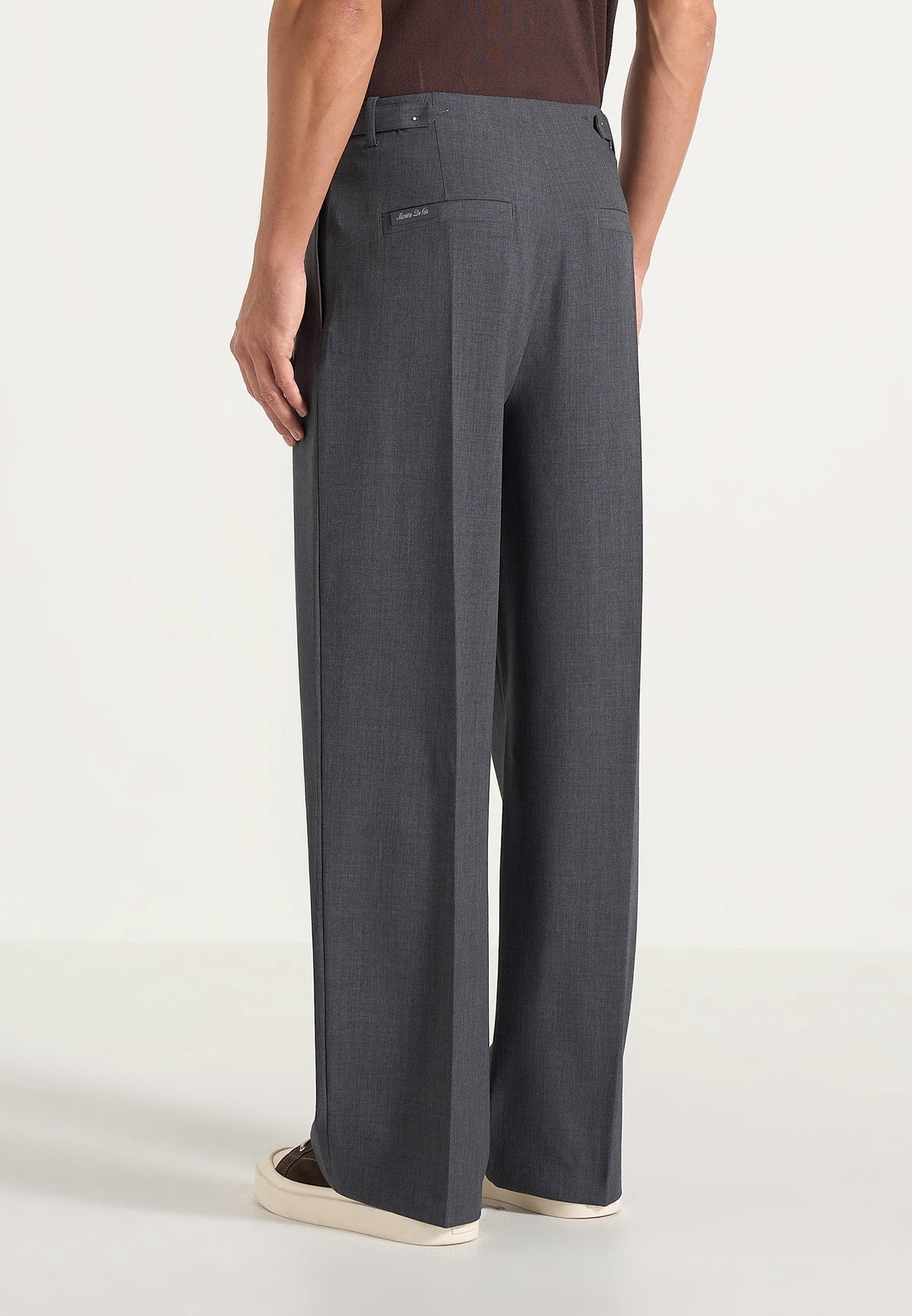 Lior - Box Pleat Wide Leg Wool-Blend Pants - Grey