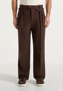 Pierre - Twin Pleat Tailored Wool-Blend Pants - Brown