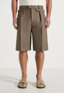 Auguste - Tailored Twill Bermuda Shorts - Olive