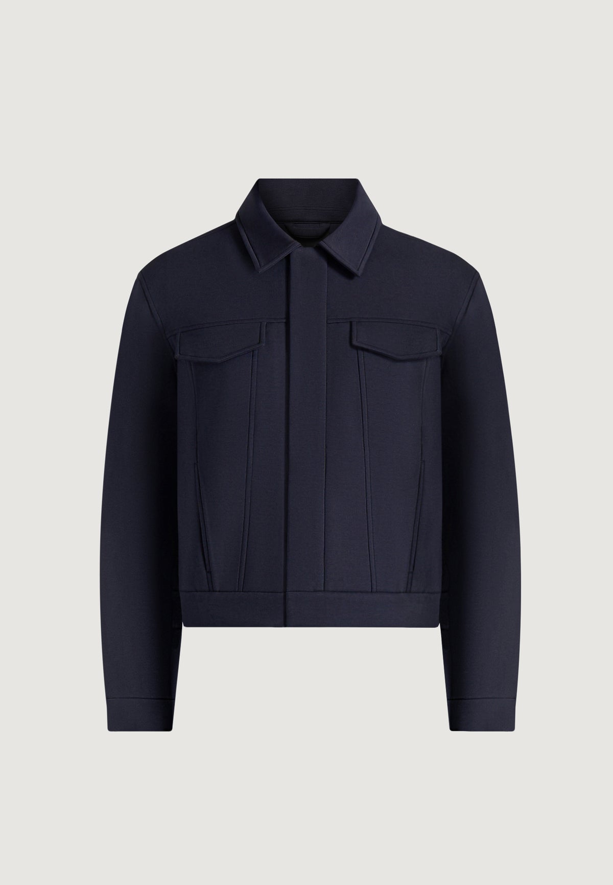 Kairo - Neoprene Trucker Jacket - Navy