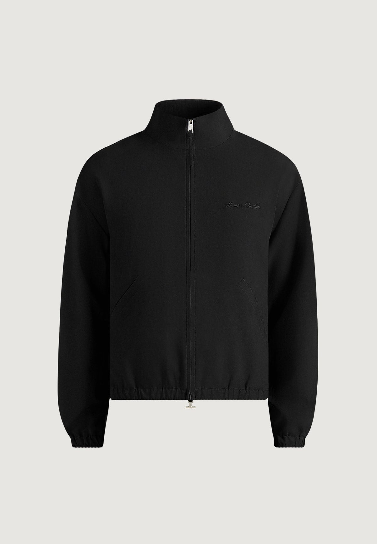 Ace - Boxy Cropped Wool-Blend Track Jacket - Black