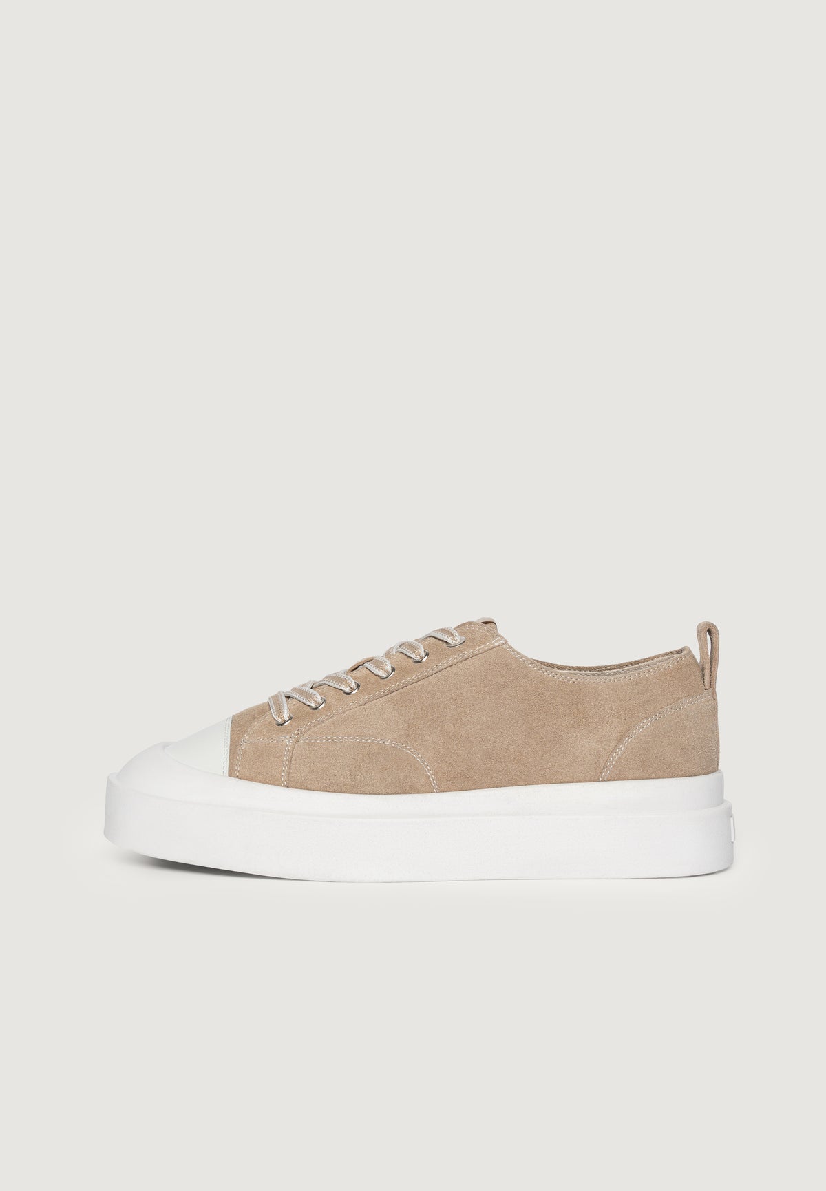 Men's Vienna - Suede Contrast Stitch Sneaker - Beige