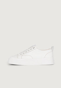 Men's Vienna - Leather Contrast Stitch Sneakers - White
