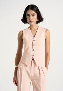 Christine - Tailored Cinch Waistcoat - Peach