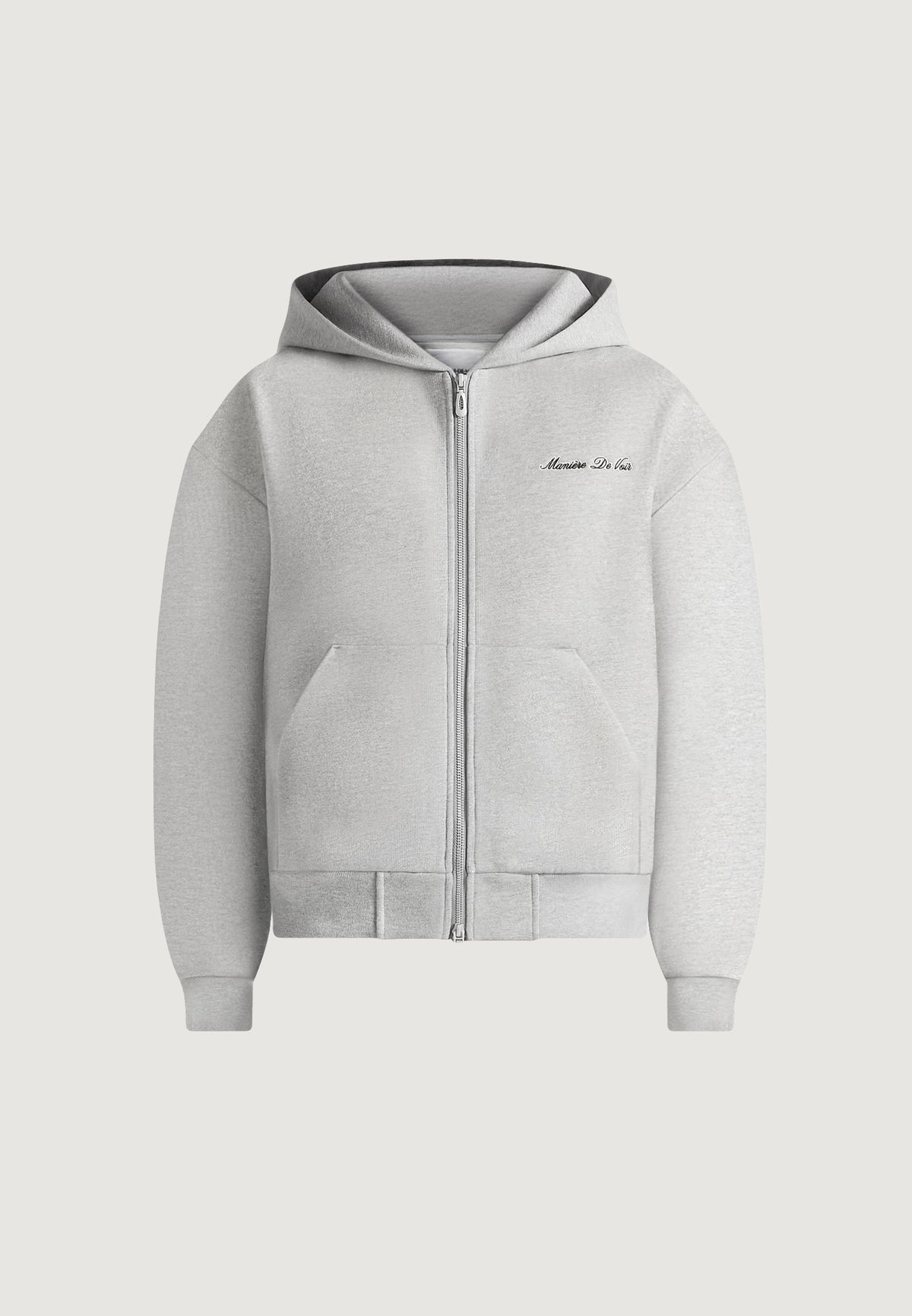 JS002 - Unisex Signature Relaxed Fit Zip Hoodie - Marl Grey
