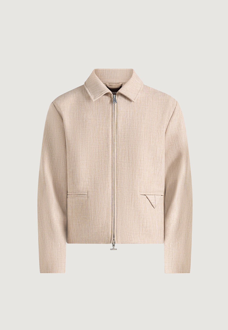 amir-boxy-hatched-harrington-jacket-beige