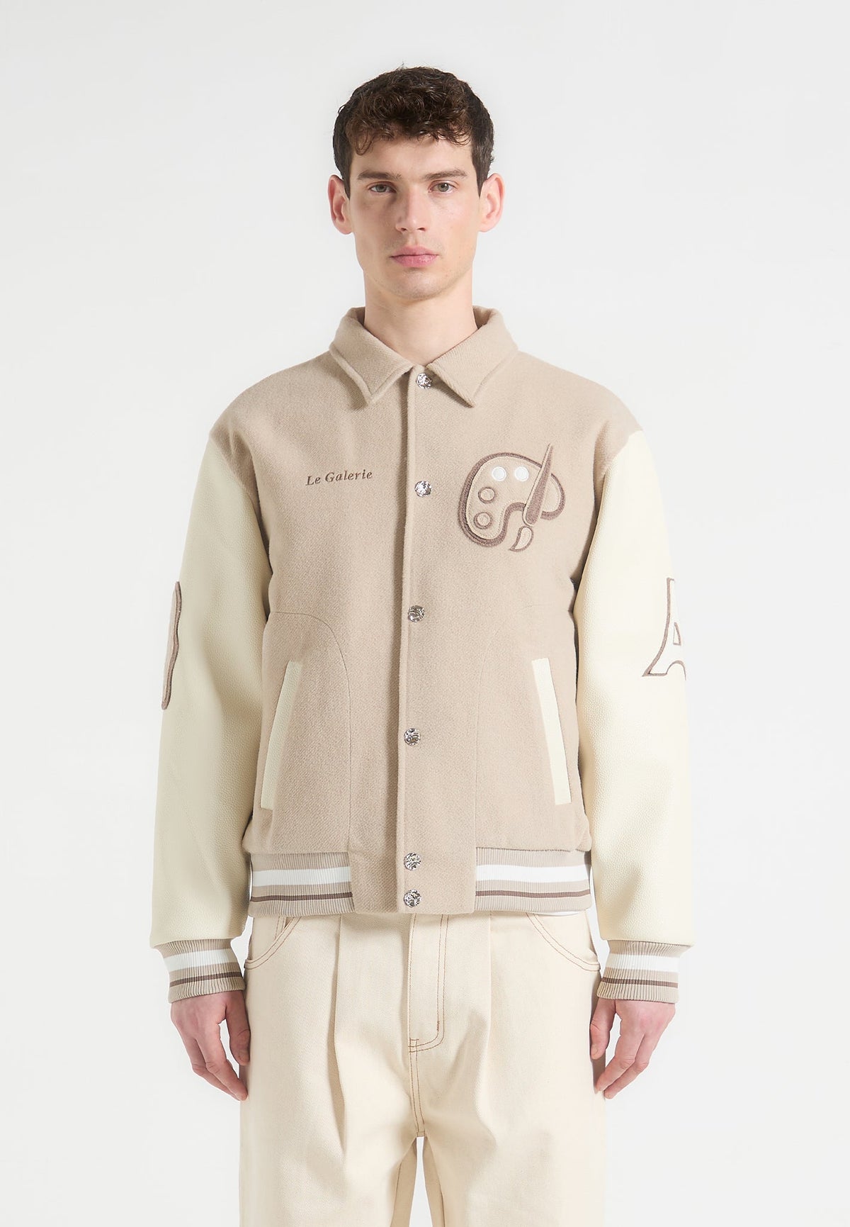 le-galerie-wool-blend-varsity-jacket-beige