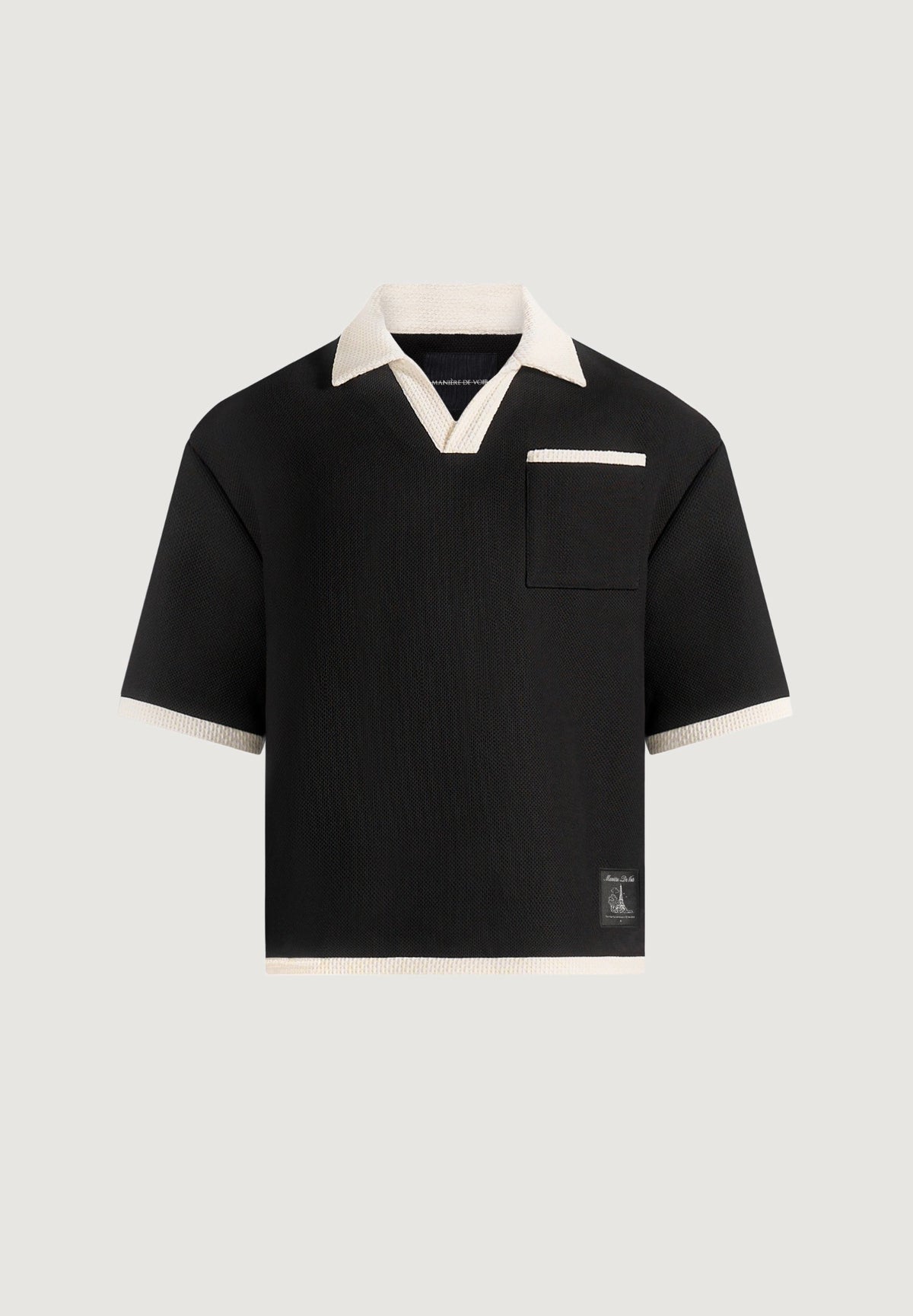 brice-boxy-crochet-detail-polo-shirt-black