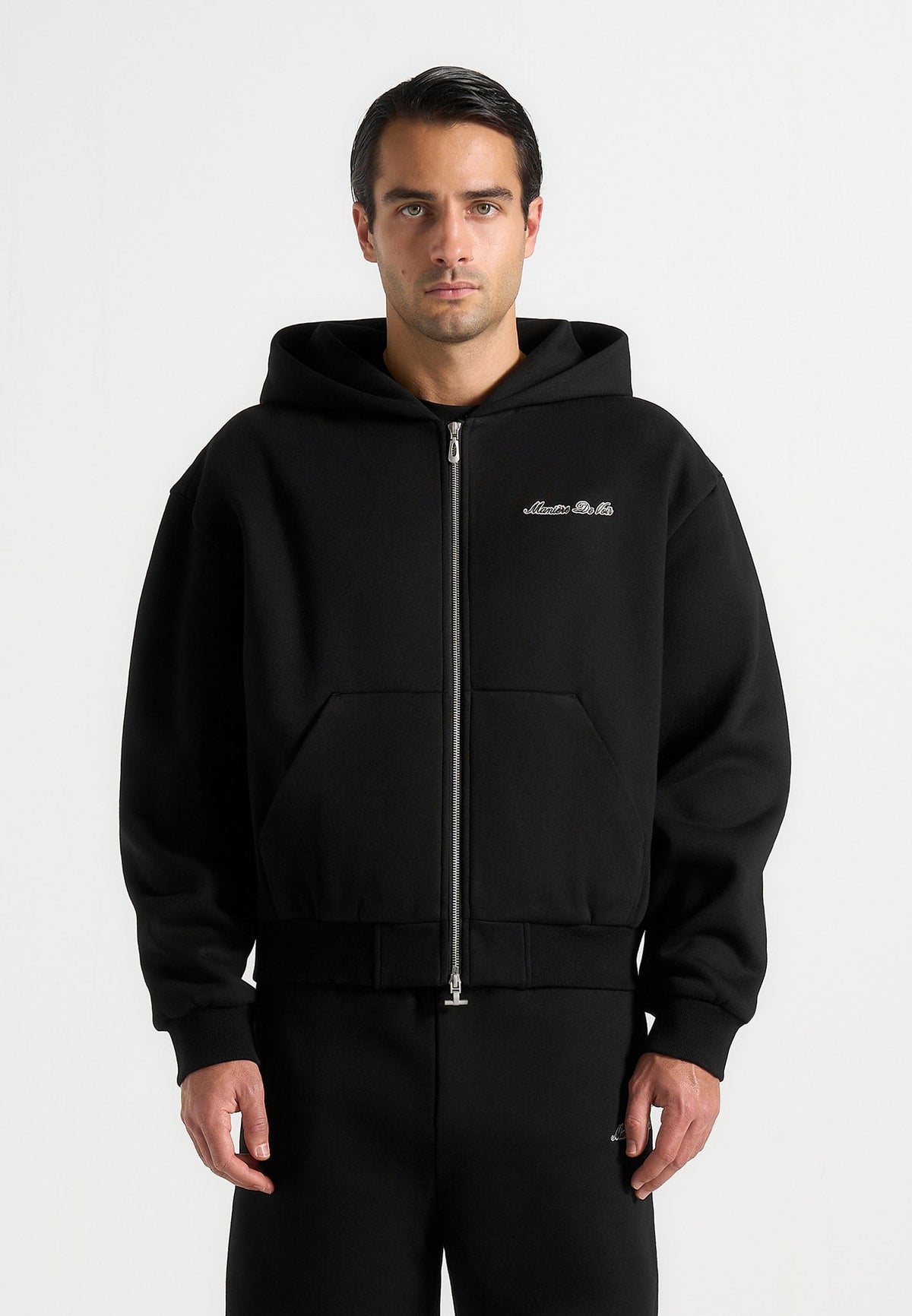 js002-unisex-signature-relaxed-fit-zip-hoodie-black