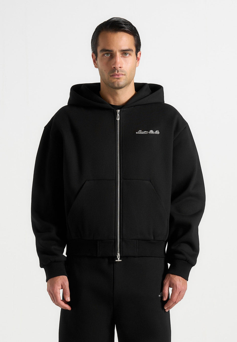 js002-unisex-signature-relaxed-fit-zip-hoodie-black