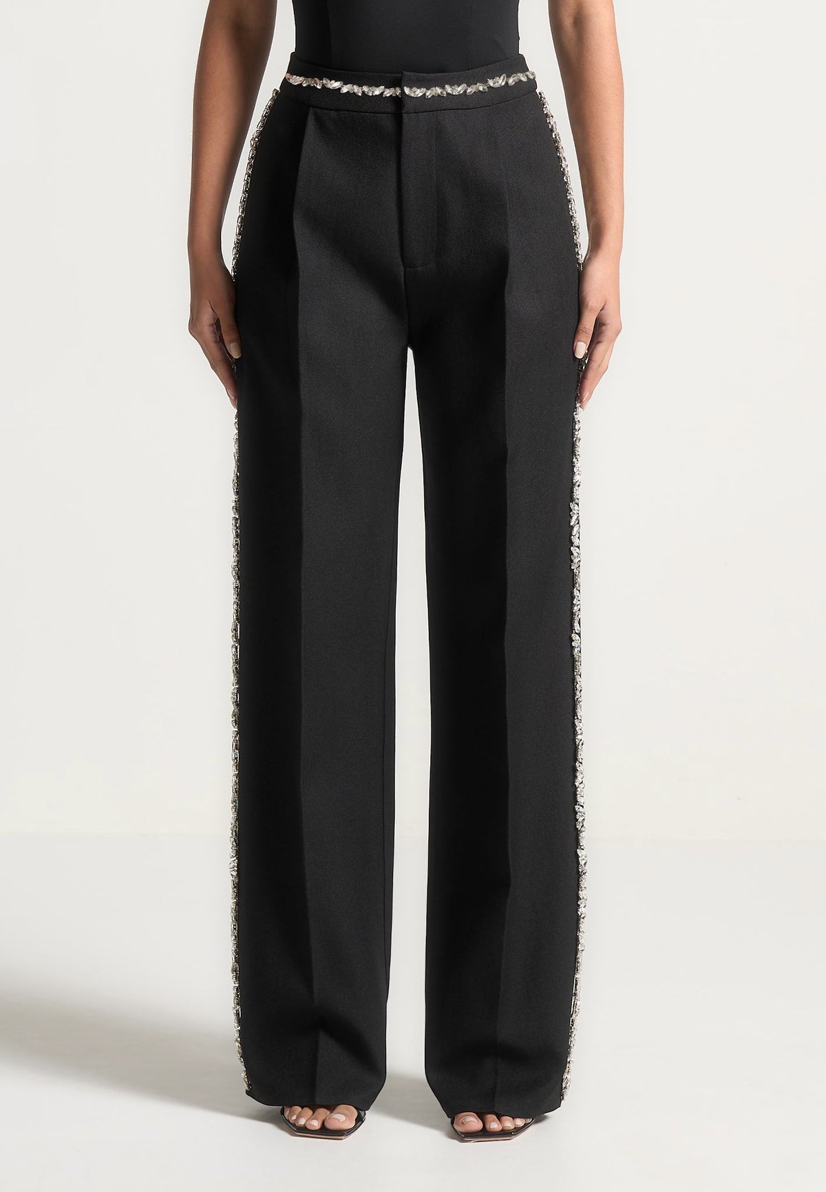 Patricia - Embellished Dress Pants - Black