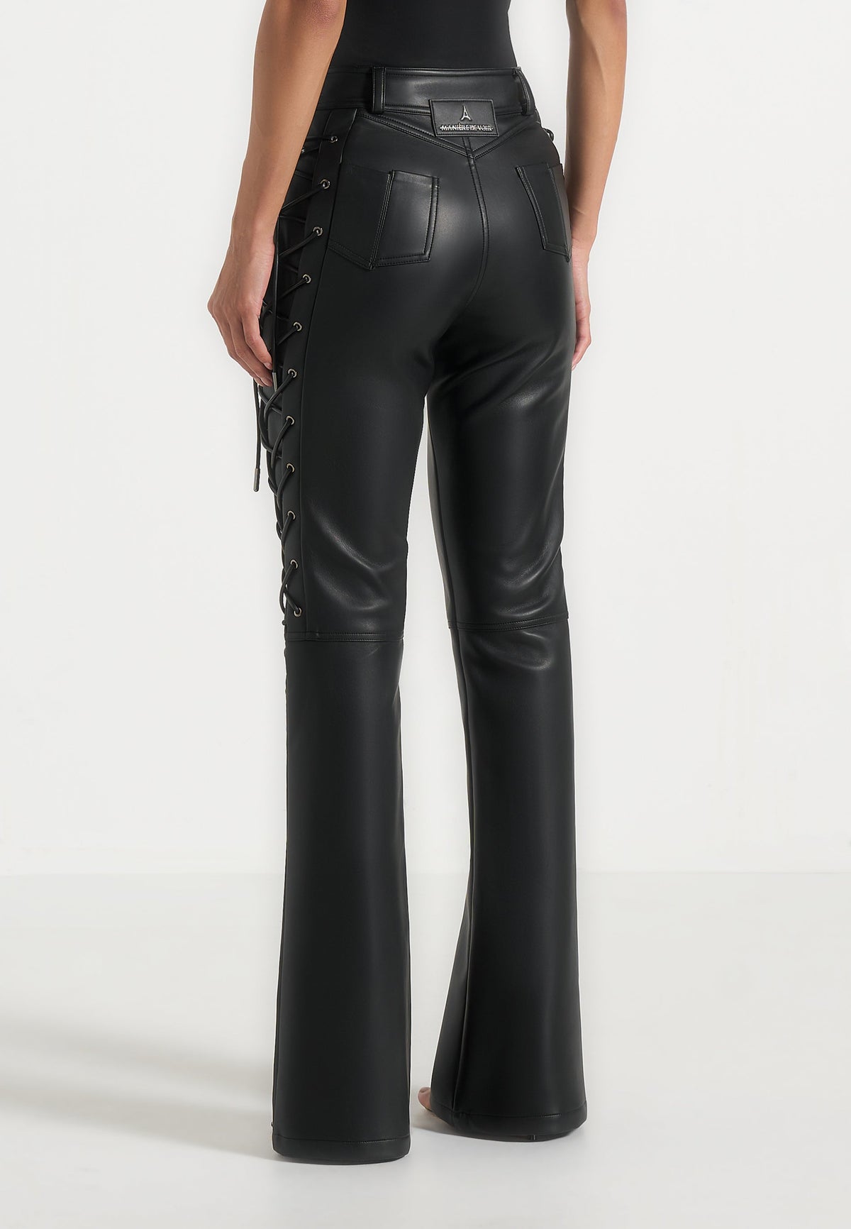 ambre-leather-lace-up-flared-trousers-black