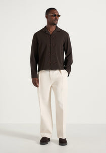 Valen - Applique Detail Long Sleeve Shirt - Brown