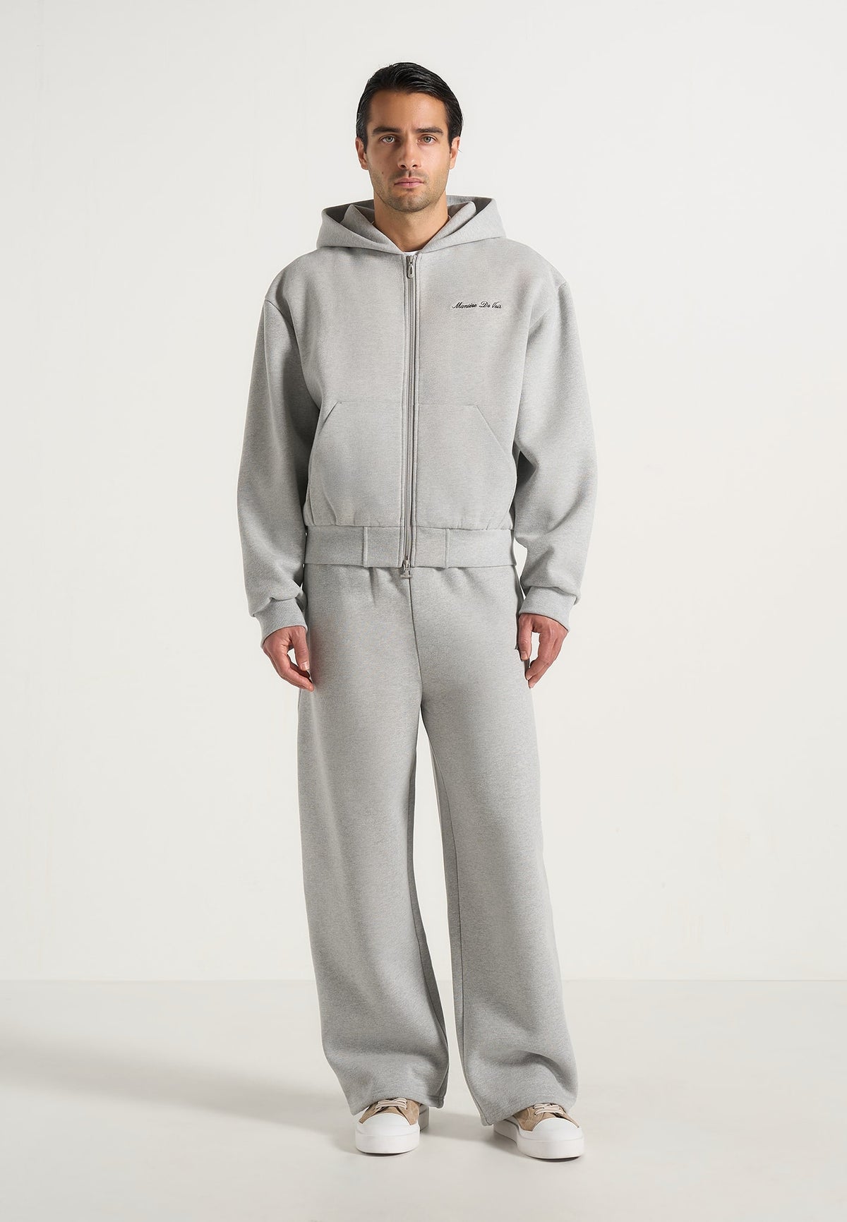 js002-unisex-signature-relaxed-fit-zip-hoodie-marl-grey