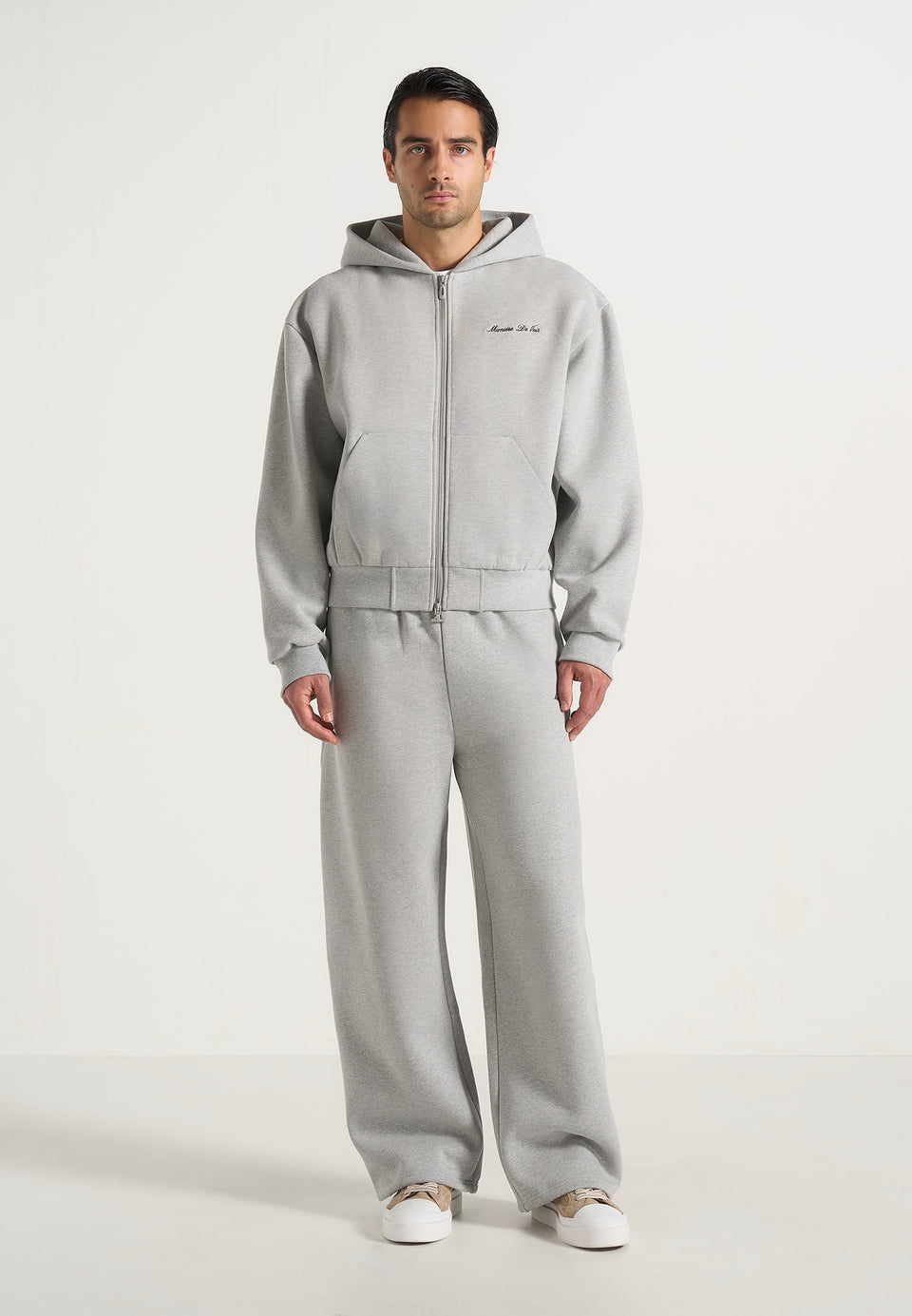 js002-unisex-signature-relaxed-fit-zip-hoodie-marl-grey